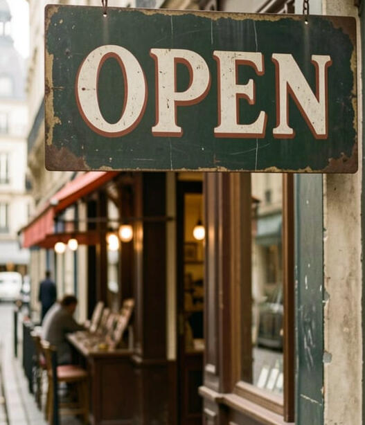 Vintage open sign